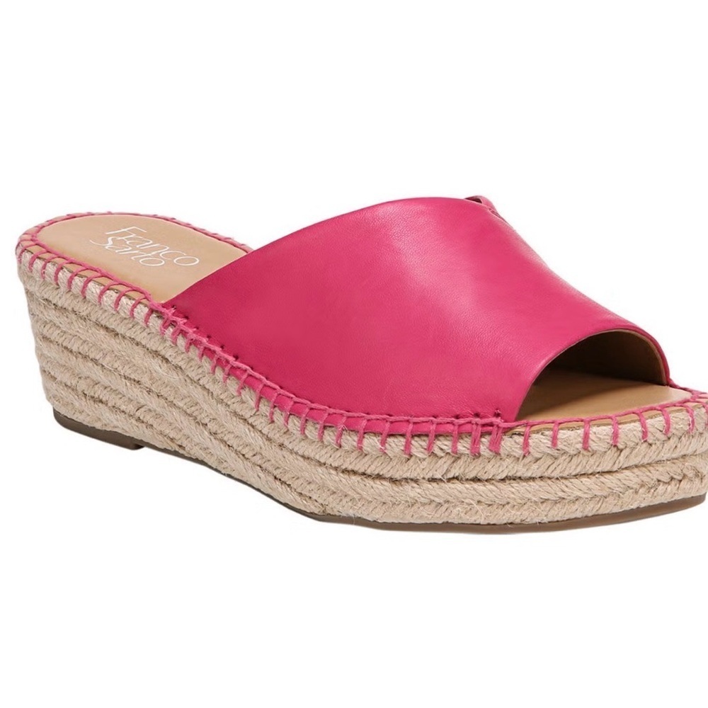 Franco Sarto Pinot Espadrille Wedge In Hot Pink